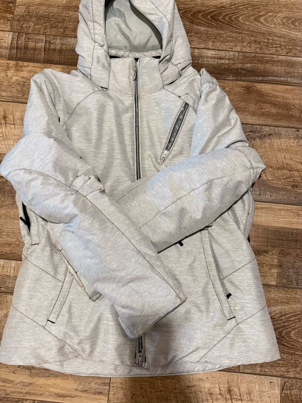Women's Light Gray Women's Hooded Ski Jacket